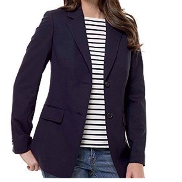 NWOT LANDS’ END Navy Blue Blazer - Picture 1 of 14